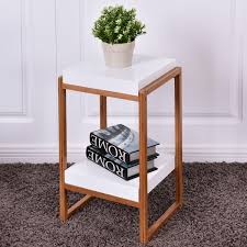 display side table end accent table table de chevet bois etagere rangement table sofa