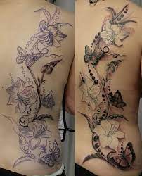 Gorgeous Flower Tattoo Back Sleeve Tattoos Butterfly Tattoo