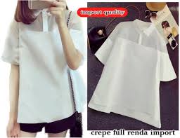 26 style ootd wanita dengan kemeja dan atasan putih. Jual Model Baju Atasan Terbaru Bahan Sifon Atasan Wanita Modern Blus Wanita Putih Special Cek Harga Di Pricearea Com
