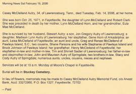 Casey McClelland Autry (1971-2006)