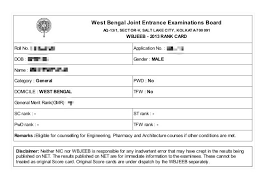 Wbjeeb conducts wbjee exam | application form, exam date, syllabus, pattern, important dates, admit card, cutoff, ebook, counselling help from experts. Wbjee Rank Card Details With Reference To 2013