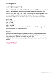 Don't confuse to, too or two anymore when you use these worksheets to focus on the commonly confused words. Homophones English Esl Worksheets For Distance Learning And Physical Classrooms