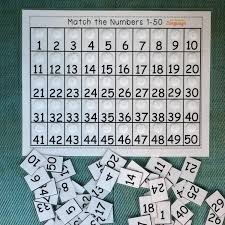 digital numbers 1 50 match number to number activity count to etsy