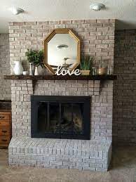 Whitewash brick fireplace with gray paint. Pin On Fireplace