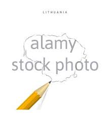 Limited edition factory green brass pencil by traveler's company. Lithuania Sketch Outline Map Isolated On White Background Empty Hand Drawn Map Of Lithuania Realistic 3d Pencil With Soft Shadow Stock Photo Alamy