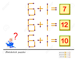 New daily puzzles each and every day! Logic Puzzle Game In Each Task You Must Move 1 Matchstick To Make The Equations Correct Printable Page For Brainteaser Book Development Of Children Spatial Thinking Skills Vector Image Royalty Free Cliparts