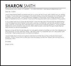 Computer Technician Sample Cover Letter Cover Letter Templates Examples