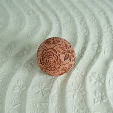 Textured Cement Sand Sphere For Sand Play Flowers Design Mini Zen Garden Zen Garden Sand Play