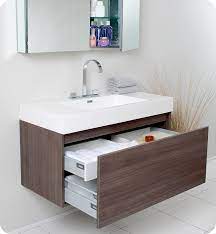 Bathroom Gray Walls Suspended Cabinet W Drawers Oak Bathroom Vanity Furniture Vanity Modern Bathroom Vanity
