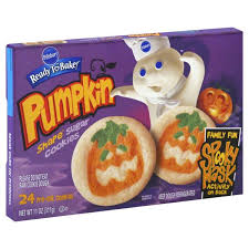 Decorate with frosting and mini m&m's or mini chocolate chips. Pillsbury Ready To Bake Pumpkin Shape Sugar Cookies Shop Biscuit Cookie Dough At H E B