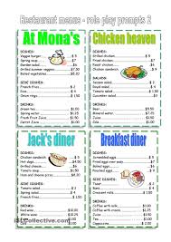 Restaurant Menu Menu Restaurant Learn English Teaching English