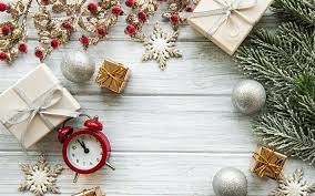 Find images of merry christmas. Download Wallpapers Christmas Background Merry Christmas Gift Box Happy New Year Midnight Clock Red Alarm Clock Christmas Background For Desktop Free Pictures For Desktop Free