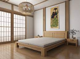 Headboard is simply interlock onto the bed rails and legs. Raku Tatami Platform Bed Haiku Designs