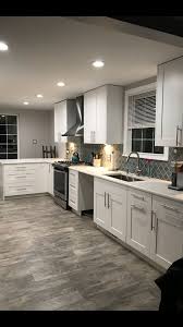 This Exact Color Scheme White Cabinets White Trim Light Gray Wooden Floo Farmhouse Kitchen Backsplash Kitchen Backsplash Designs Country Kitchen Backsplash