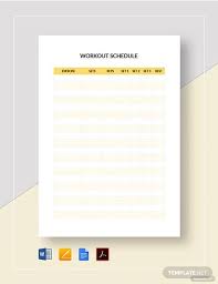 Free 6 Sample Workout Schedules In Google Docs Ms Word