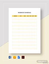 free 6 sample workout schedules in google docs ms word