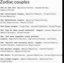 Although aries and scorpio are traditionally an incompatible zodiac pairing, john and furnish are a fine example how the stars can be wrong. Zodiac Couples The On And Oft Aquarius Cancer Cancer Aries The Intelligent Couple Aquarxus Gemxni Ergo Libra Aries Aquarius The Adventurous Couple Aquarlus Sagittarius Aries Sagittarius Gemini Libra The Fancy Couple Vlrgo Leo Scorpio Scorpio