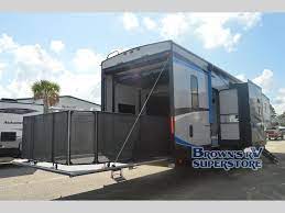 Vengeance toy hauler with side patio. Forest River Vengeance Toy Hauler Review 3 Models To Upgrade Your Adventures Brown S Rv Blog