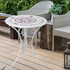 Doch damit es im garten oder auf der terrasse erst so richtig gemütlich. Design Garten Bistro Tisch Deko Beistell Terrassen Aussen Mobel Weiss Shabby Look Kompass Aufdruck Harms 950482 Kaufen Bei Www Etc Shop De Gmbh Co Kg