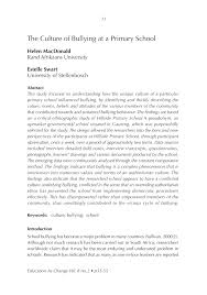 Pdf The Culture Of Bullying At A Primary School