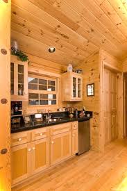 knotty pine kitchen, small log cabin