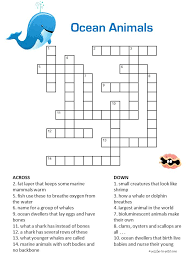 Give these printable crossword puzzles a try and then come back to see how many answers you got correct. Ocean Animals Crossword Word Puzzles For Kids Crossword Puzzles Printable Puzzles For Kids