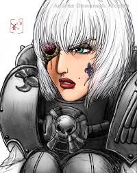 A #SisterofBattle from the Order of the #ArgentShroud, from #Warhammer  40,000. I drew her as a sketch for a more ellaborated future work depicting  the #AdeptaSororitas fighting some foe. #Warhammer40k #Warhammer40000  #Sororitas #