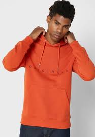 Buy Jack Jones Orange Originals Relaxed Hoodie For Men In Mena Worldwide 12176864