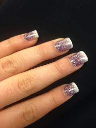 Purple Glitter Ombre French Tips Fancy Nails French Tip Nails French Nails