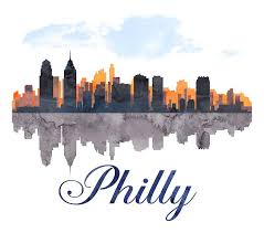Nature, art, architecture, nursery, sports, custom, animals Philadelphia Skyline Pennsylvania Watercolor Poster By T Shirtsgifts Philadelphia Skyline Skyline Painting Skyline Drawing