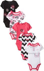 Calvin Klein Baby Girls Newborn 5 Pack Bodysuit Hot Pink Black White Group Multi 0 3 Months Calvin Klein Baby Girl Clothes Baby Girl Newborn Black Baby Girls