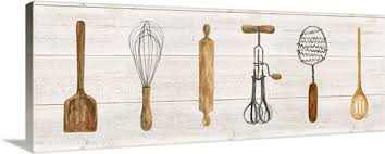 vintage kitchen utensils panel wall art