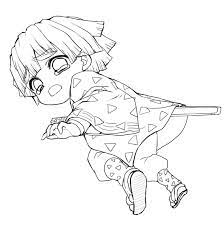 ぬり絵２ 鬼滅の刃 善逸 線画イラスト 塗り絵 かわいい 塗り絵 ぬり絵