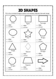 Download and print preschool shapes worksheets for kids. Shapes And Vertices Worksheets Teachers Pay Teachers