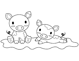 Includes images of baby animals, flowers, rain showers, and more. Printable Baby Pigs Coloring Page