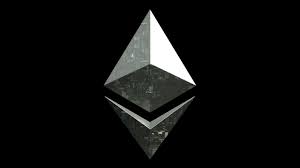 3d rendering showing bit coins and ethereum coins in a pile black ethereum logo on dark purple background and blue light rays. Ethereum Eth Logo Zoom Animated Background 4k Youtube
