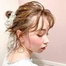 ミルクティーベージュ ミディアム ヘアアレンジ スカーフアレンジ neolive cirol タカトリミキ neolive cirol 590309 hair ミディアムヘア 簡単 ヘアアレンジ 簡単ヘア