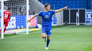 04 fsv mainz 05 hertha berlin rb leipzig sc freiburg tsg hoffenheim union berlin vfb stuttgart werder bremen wolfsburg angers brest dijon fc metz girondins bordeaux lille lorient monaco. Tsg 1899 Hoffenheim Christoph Baumgartner Sprint An Die Spitze Kicker