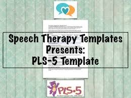 Pls 5 Template Speech Therapy Assessment