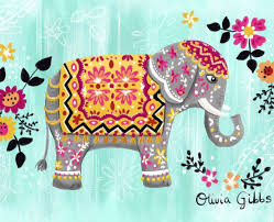 I Loved Working On This Elephant And This Color Palette Art Illustration Illustrator Artist Elephant Dowha Elephant Poster Elephant Art Elephant Drawing