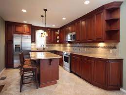 As a result, you achieve a strong but classy kitchen vibe. Kitchen Remodeling Photos Alure Home Improvements Cherry Cabinets Kitchen Brown Kitchen Cabinets Kitchen Remodel Small