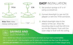 With super thin led lights you can simply cut a hole in the ceiling and snap the light into place. Sunco Lighting 4 Pack 5 6 Inch Led Recessed Downlight Baffle Trim Dimmable 13w 75w 4000k Cool White 1050 Lm Damp Rated Simple Retrofit Installation Ul Energy Star Amazon Com