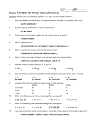 Please answer the following questions, based on your knowledge of the periodic table. Unit 5 Periodic Table Notes Packet Doc Chapter 6 Notes Free Photos