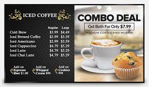 Digital menu boards will help your customer to know your offerings better and also explore special deals. Digital Menu Boards For Coffee Shops And Cafes Netvisual