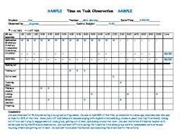 special education time on task observation chart special