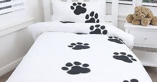 Double Bed Paw Print Doona Cover W Pillowcases Quilt Set Dog Animal Linen Sheet Quilt Sets Childrens Furniture Print Bedding