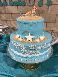 Birthday Rice Krispie Treats Walmart Diy Mermaid Cake 1 Order Plain 2 Tier Cake From Walmart Just Ask Them To Write Your Birthday Message 2 Decorate Wit Mermaid Cakes Tiered Cakes Mermaid Diy