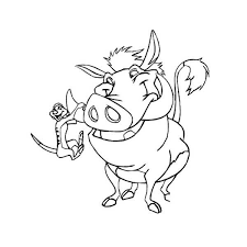 Timon and another meerkat coloring page print. Timon Hanging On Pumbaa Tusk In Timon And Pumbaa Coloring Page Coloring Sun