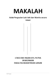 Doc Makalah Adab Pergaulan Laki Laki Dan Wanita Secara Islami L Deo Dwi Insani Efil Putra 30101206838 Fakultas Kedokteran Umum L Deo Academia Edu