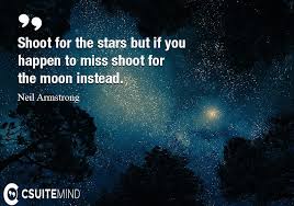 The title is a quote from the old testament passage (psalm 121:6); Quote Shoot For The Stars But If You Happen To Miss Shoot For The Moon Instead